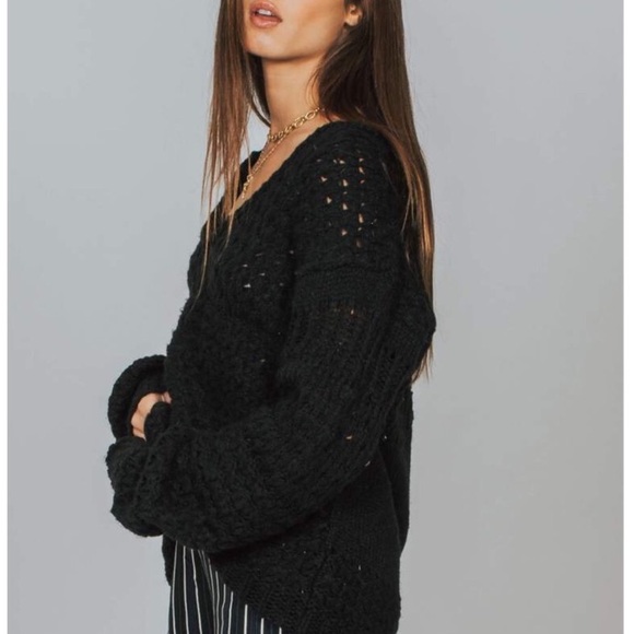 Free People Sweaters - Black knit sweater